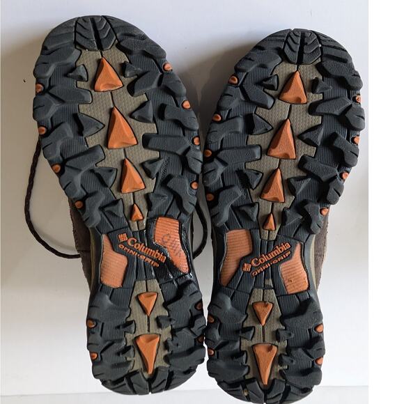 COLUMBIA Omni Grip Firelane Brown Orange Low Top Hiking Trail‎ Shoes Men\'s 7